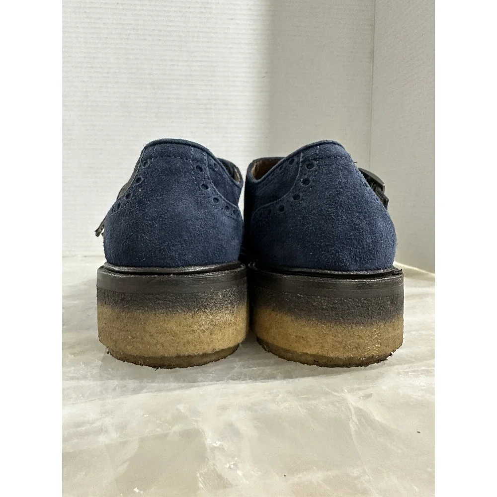 Etro Mens Blue Suede Double‎ Monk Strap Shoes UK 41 US 8.5